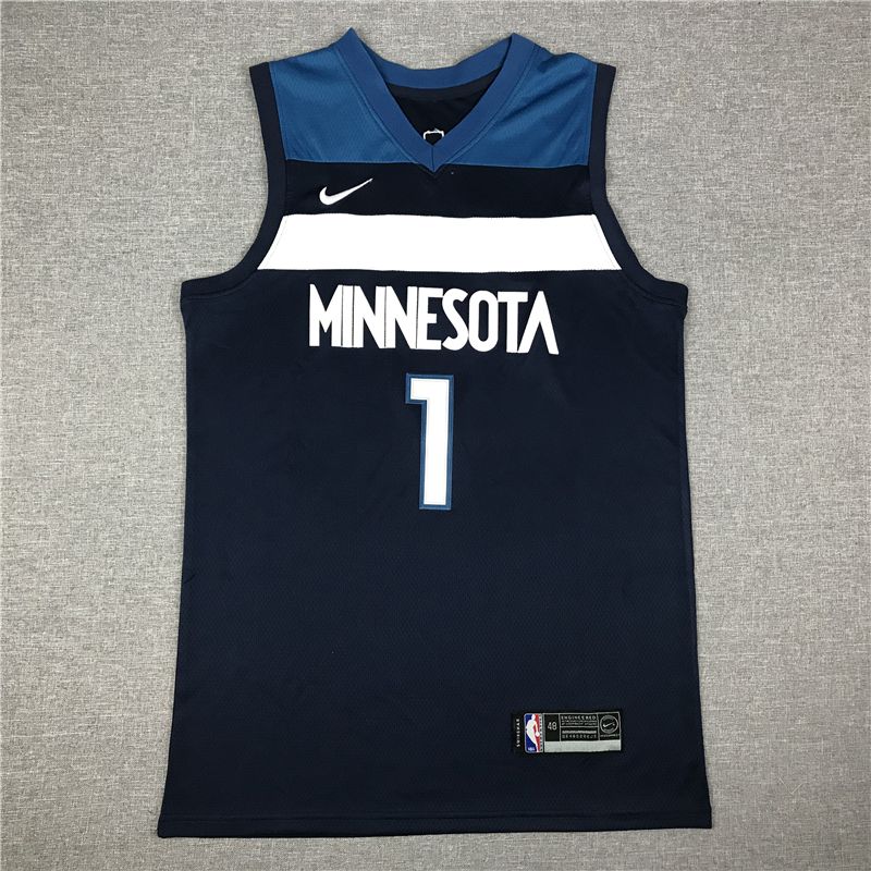 Men Minnesota Timberwolves 1 Edwards Blue 2021 Nike Game NBA Jersey